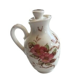 Vintage NASCO Ceramic Springtime Oil Cruet with Stopper